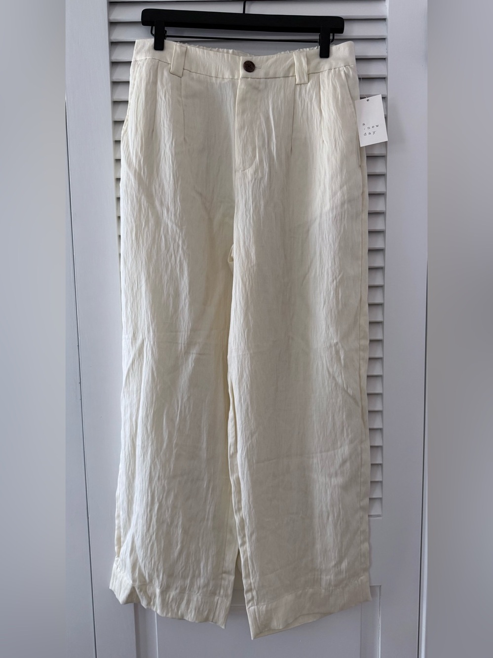 A New Day Cream Wide Leg Lyocell Blend Pull On Pants Size 10 NWT - Picture 2 of 5